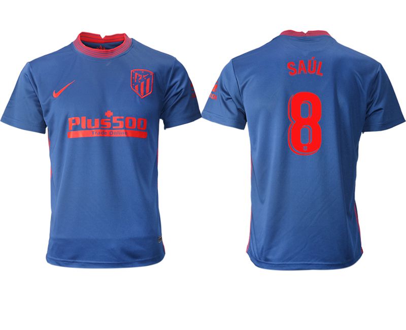 Men 2020-2021 club Atletico Madrid away aaa version #8 blue Soccer Jerseys